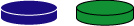 A blue disc and a green disc.