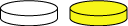 A white disc and a yellow disc.