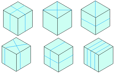 Cubes Cut into Four Pieces