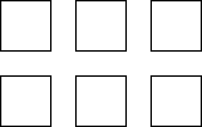 6 equal-sized squares arranged in 2 rows of 3.