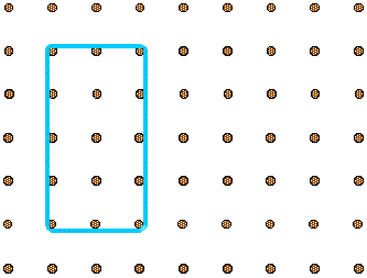 A rectangle of side length 2 by 4.