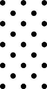 A 3-by-5 grid of black dots. In the middle of each square of 4 black dots is another black dot.