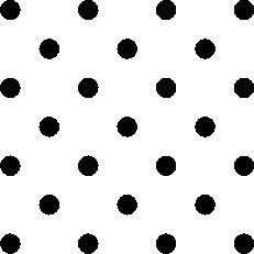 A 4-by-4 grid of black dots. In the middle of each square of 4 black dots is another black dot.