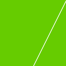 A square with a straight line, starting from the top right corner and ending in the middle of the bottom edge, cutting it into two pieces.
