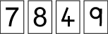 Cards 7, 8, 4, 9 in that order.