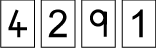 Cards 4, 2, 9, 1 in that order.