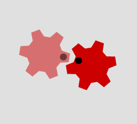 Two cogs with 6 teeth.